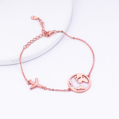 Rose Gold Around The World Bracelet