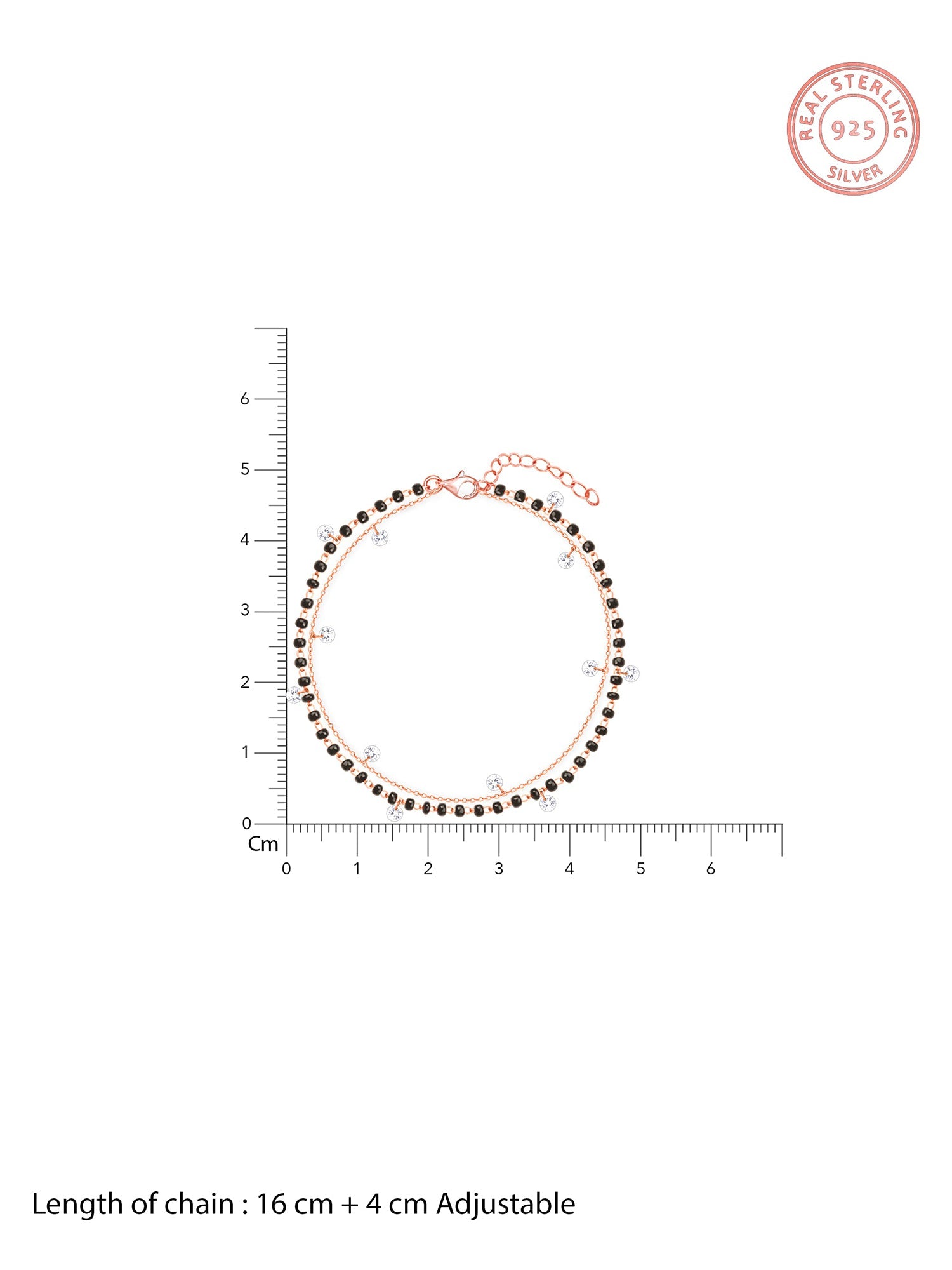 Rose Gold Dazzling Zircons Layered Mangalsutra Bracelet