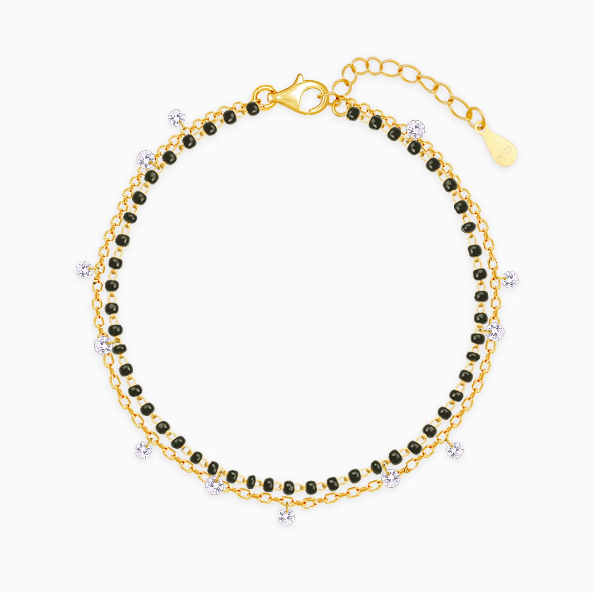 Gold Plated Pearl Hand Mangalsutra Bracelet - South India Jewels