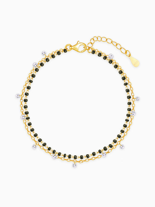 Golden Divine Dazzle Mangalsutra Bracelet