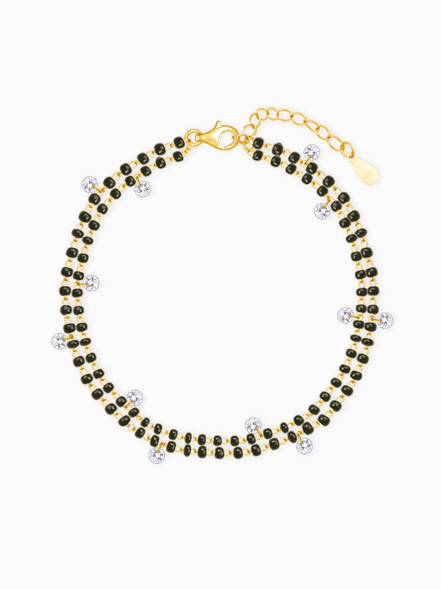Golden Dazzling Zircon Mangalsutra Bracelet