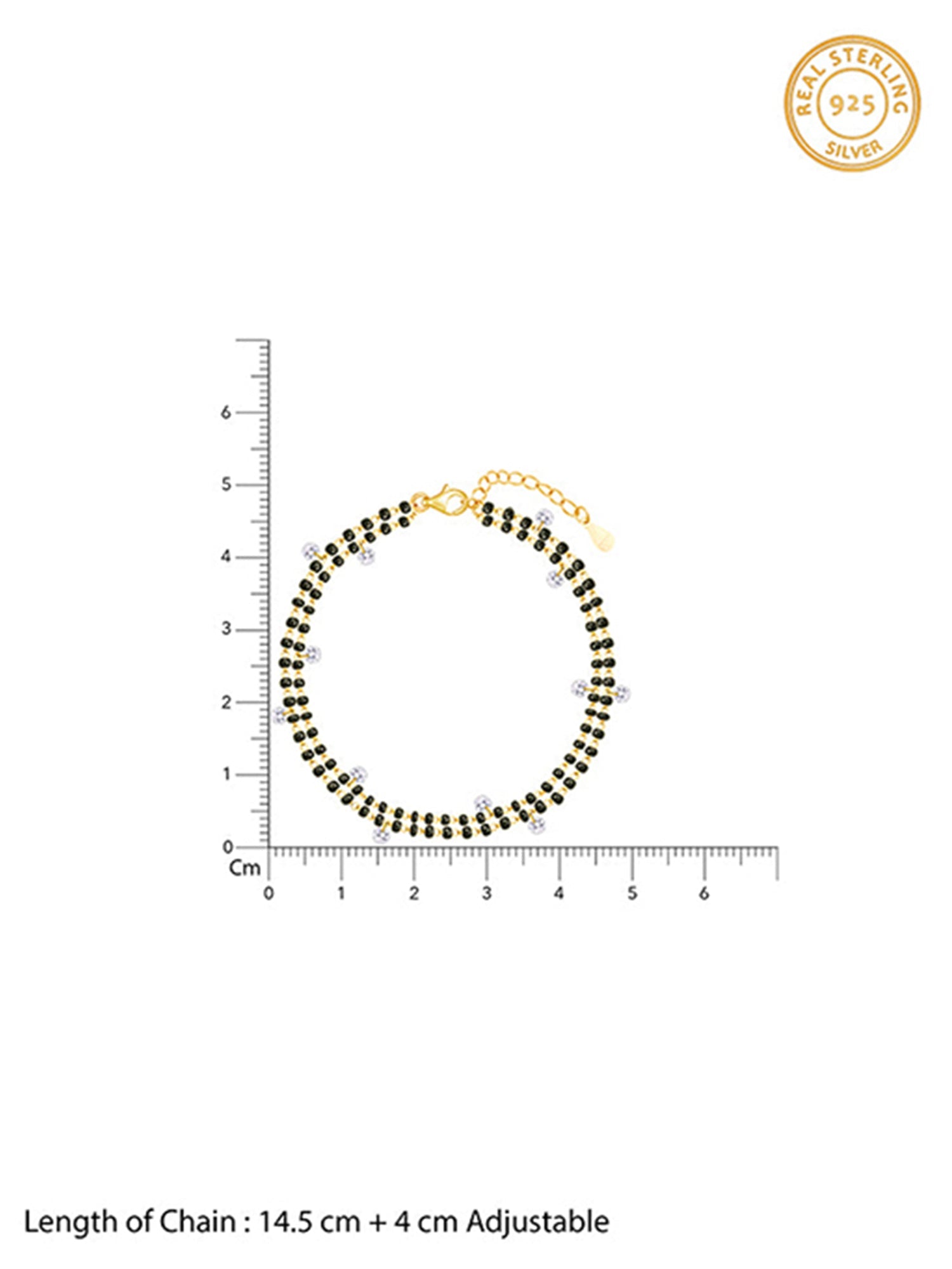 Golden Dazzling Zircon Mangalsutra Bracelet