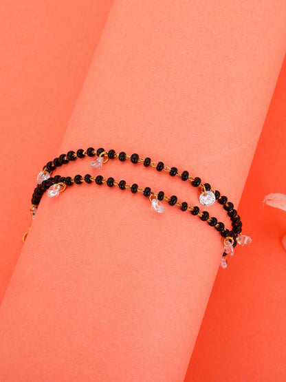 Golden Dazzling Zircon Mangalsutra Bracelet
