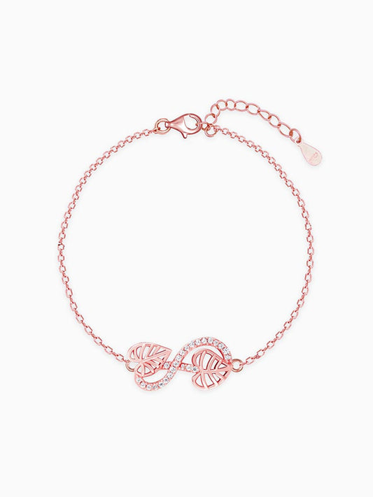 Rose Gold Intertwined Leaves Bracelet
