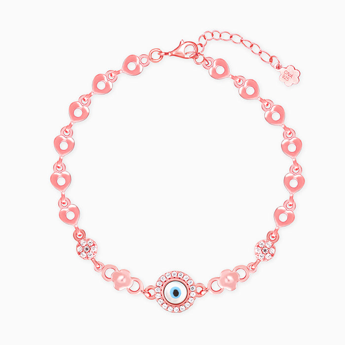 Rose Gold Zircon Evil Eye Bling Bracelet GIVA Jewellery