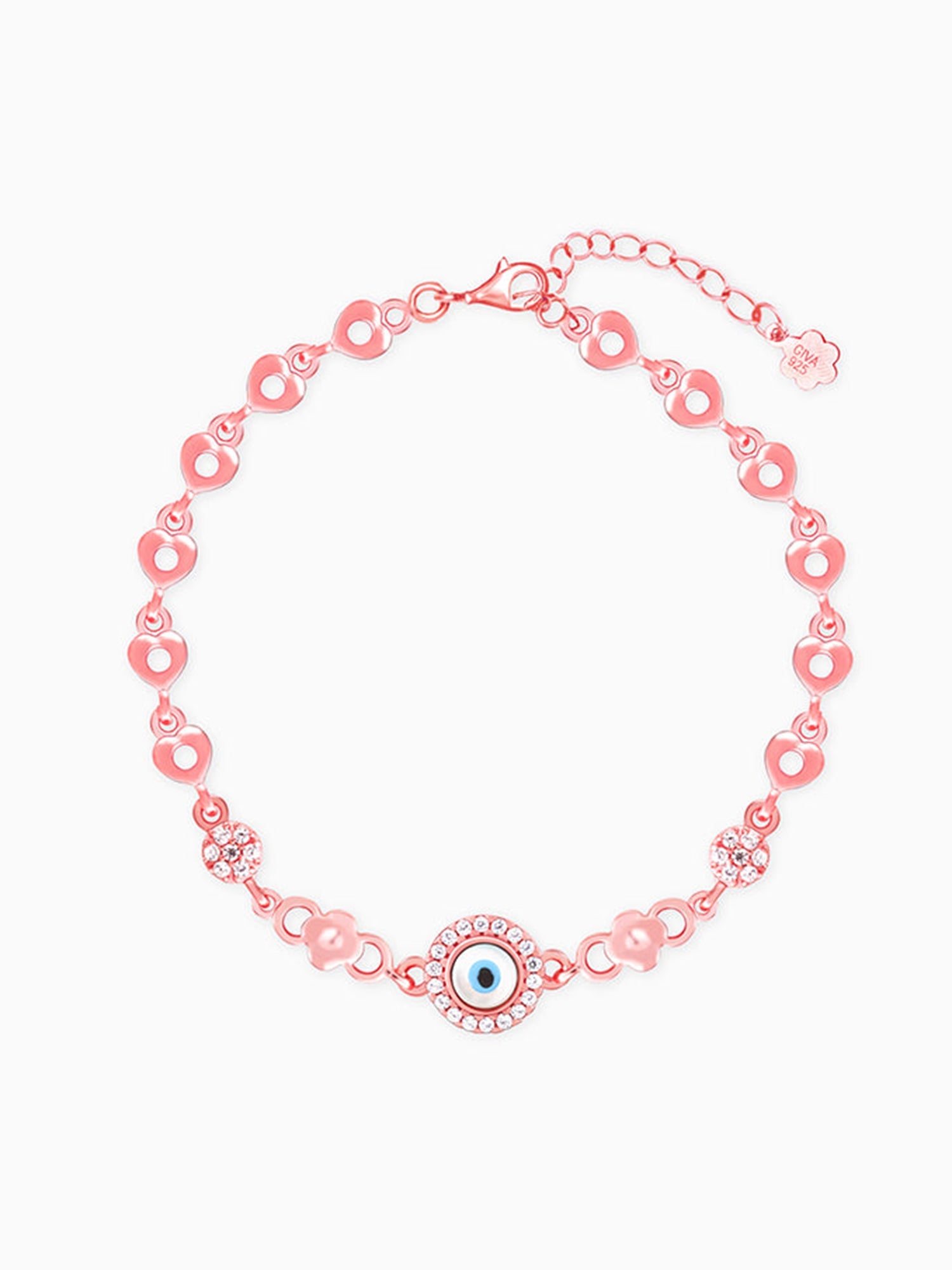 Rose Gold Zircon Evil Eye Bling Bracelet