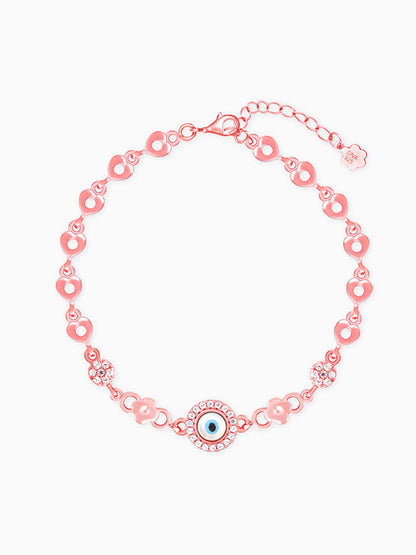 Rose Gold Zircon Evil Eye Bling Bracelet