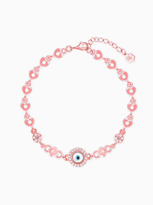 Rose Gold Zircon Evil Eye Bling Bracelet