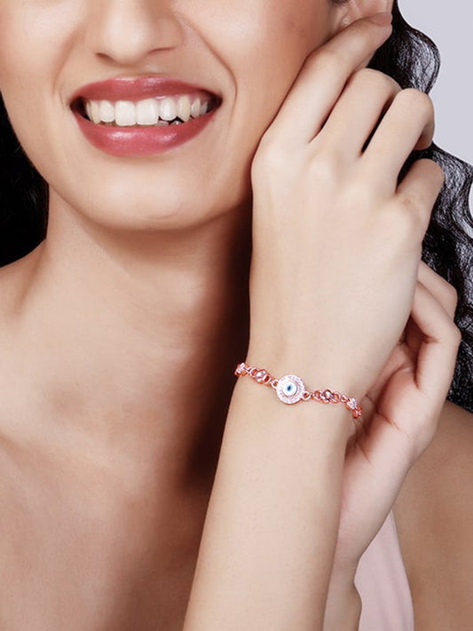 Rose Gold Zircon Evil Eye Bling Bracelet
