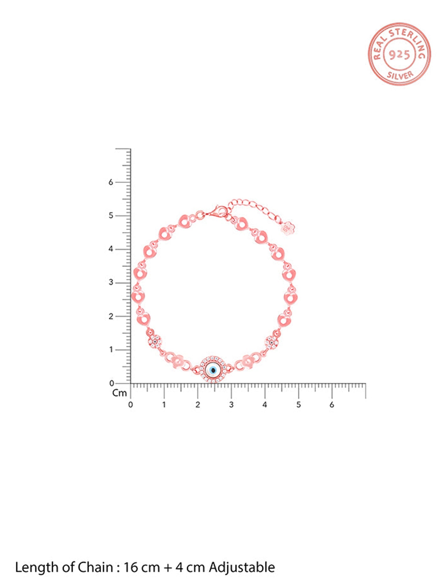 Rose Gold Zircon Evil Eye Bling Bracelet