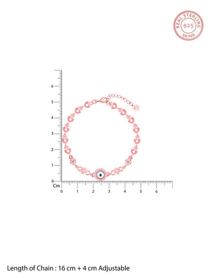 Rose Gold Zircon Evil Eye Bling Bracelet