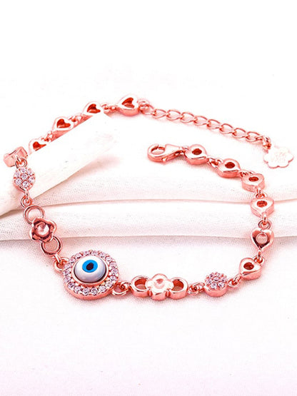 Rose Gold Zircon Evil Eye Bling Bracelet