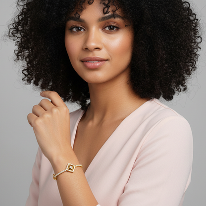 Golden Square Prism Signature Bracelet