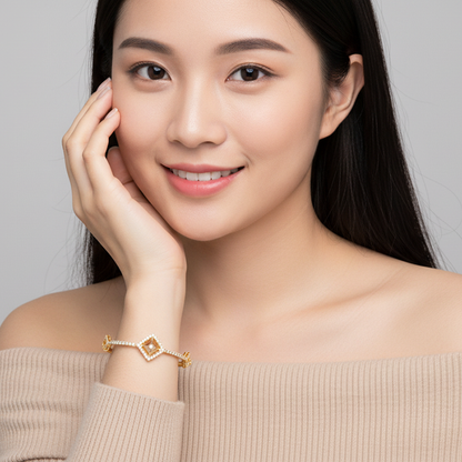 Golden Square Prism Signature Bracelet
