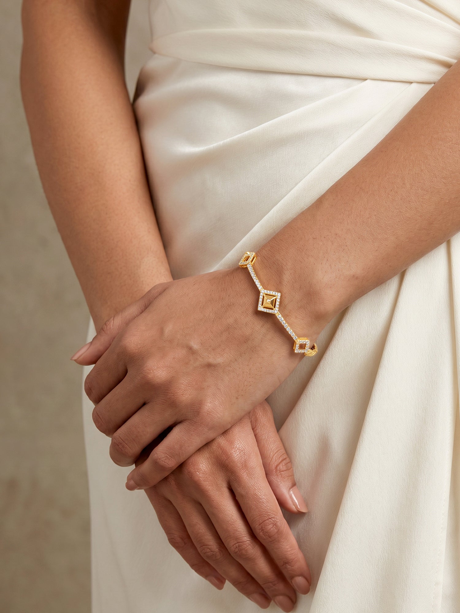 Kriti Sanon Golden Square Prism Signature Bracelet