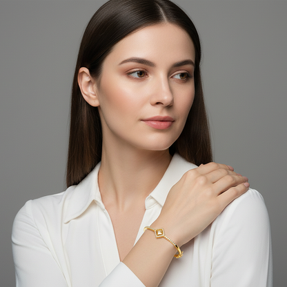 Golden Square Prism Signature Bracelet