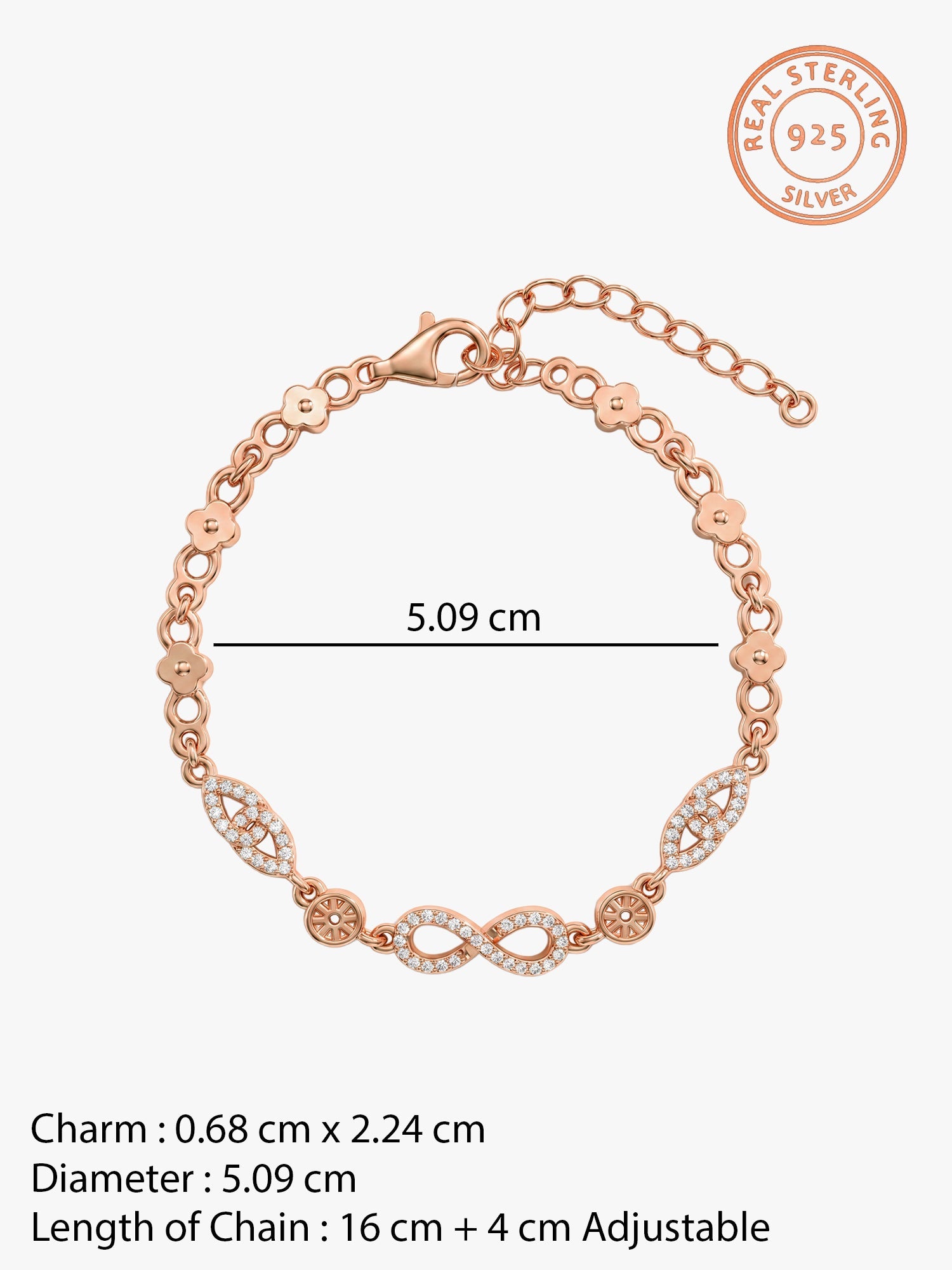 Rose Gold Forever Infinity Love Bracelet