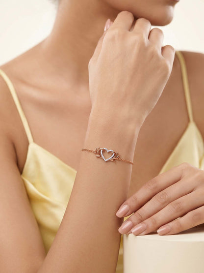 Rose Gold Intertwined In Love Bracelet