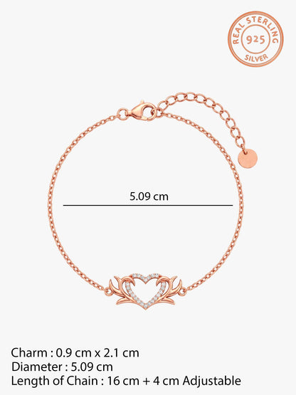 Rose Gold Intertwined In Love Bracelet