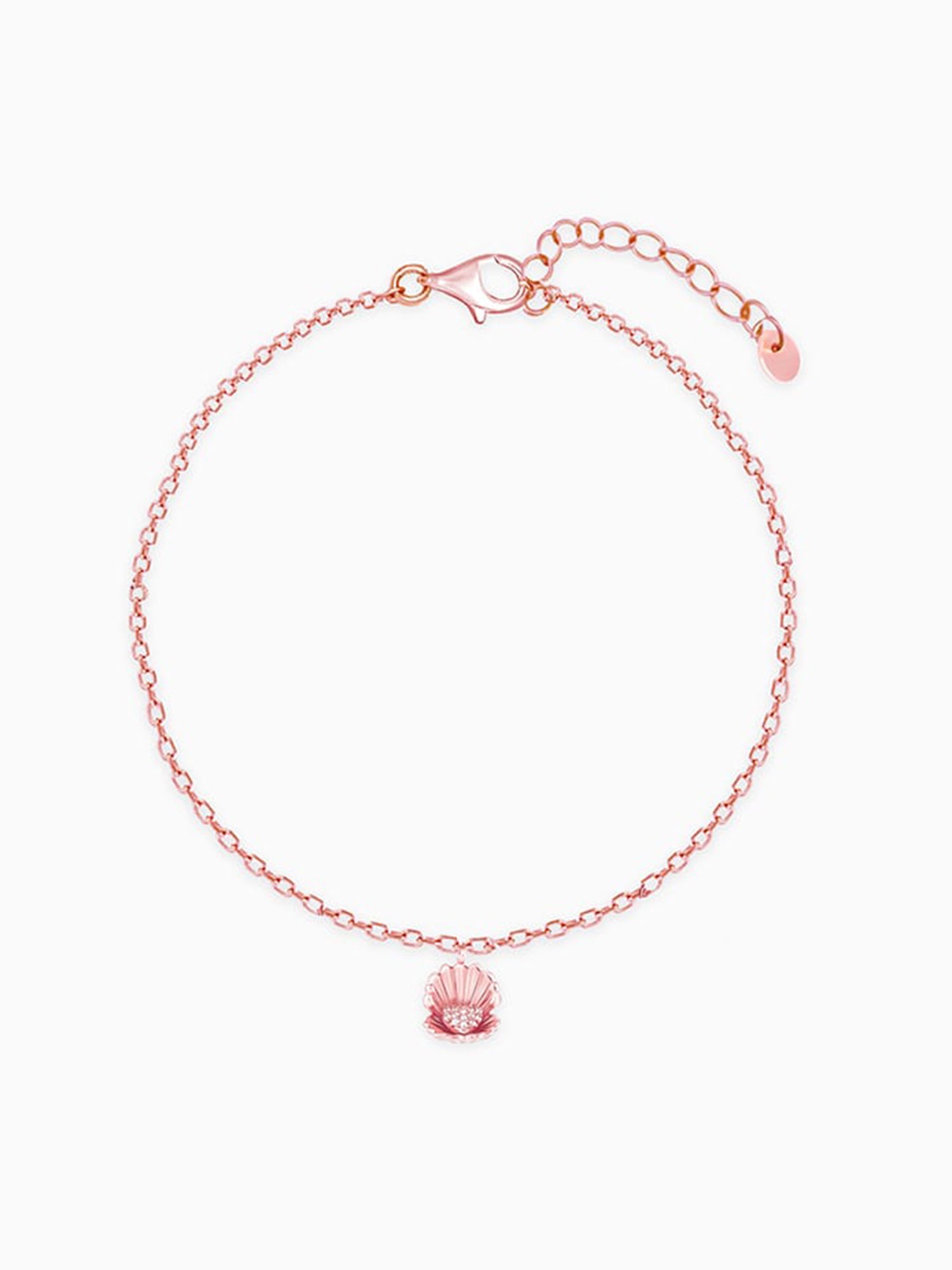 Rose Gold Heart in Seashell Bracelet