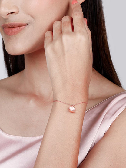Rose Gold Heart in Seashell Bracelet