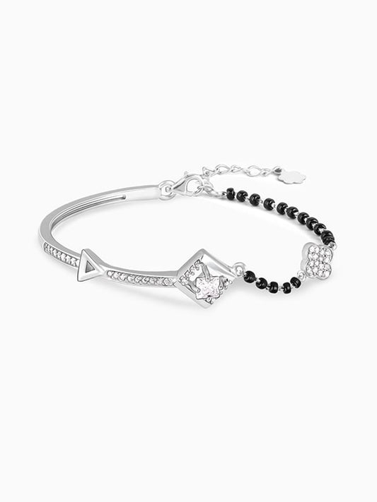 Silver Love My Bae Mangalsutra Bracelet