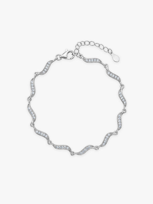 Kriti Sanon Silver Graceful Waves Bracelet