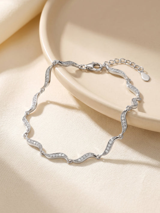 Kriti Sanon Silver Graceful Waves Bracelet