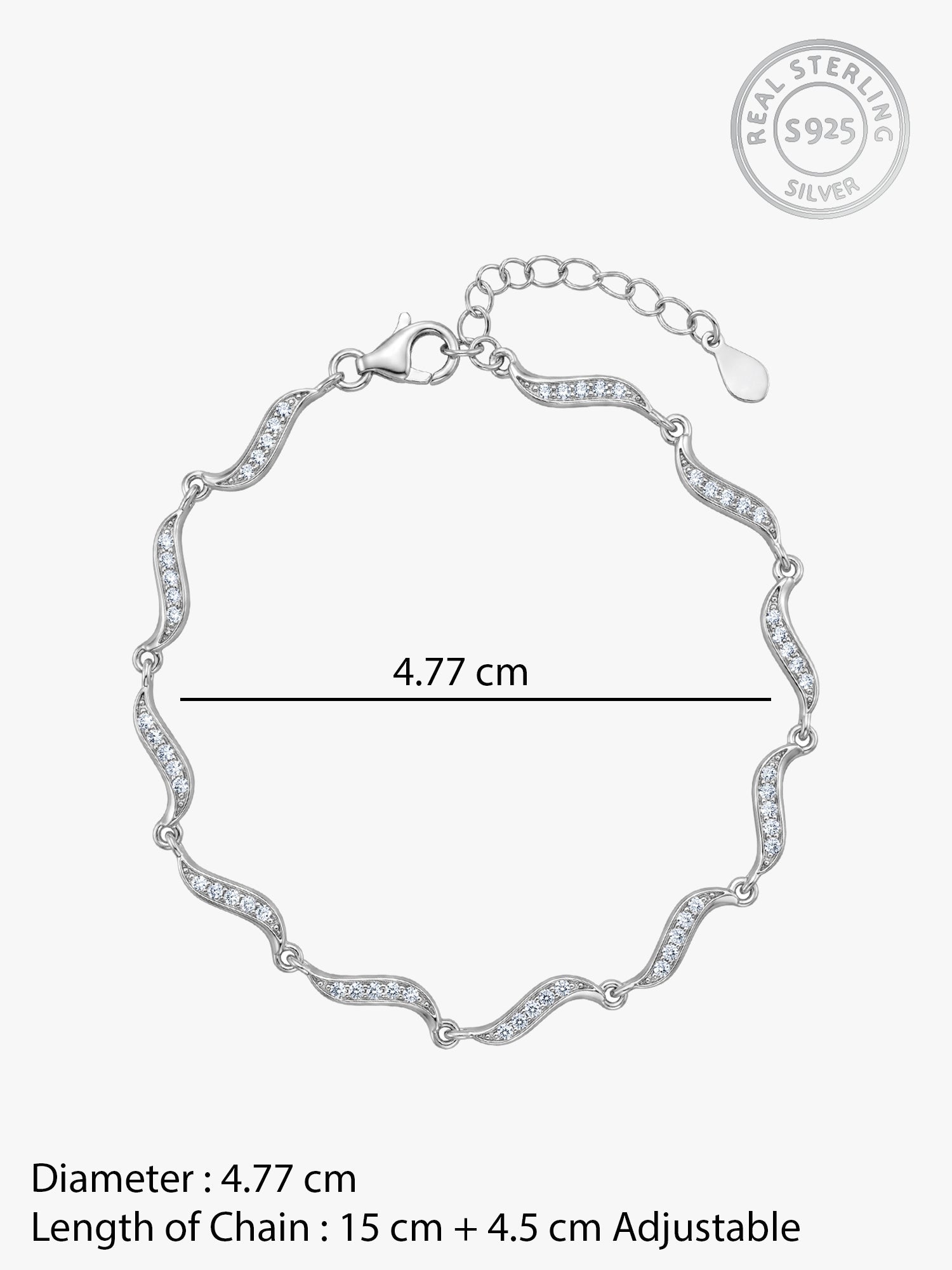 Kriti Sanon Silver Graceful Waves Bracelet