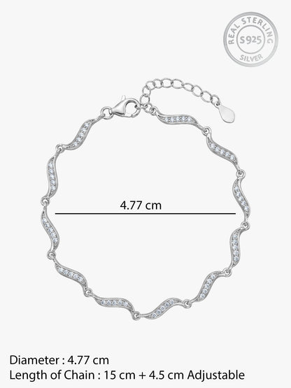 Kriti Sanon Silver Graceful Waves Bracelet