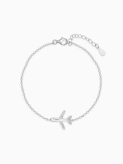 Silver Aeroplane Kids Bracelet (0-18 months)