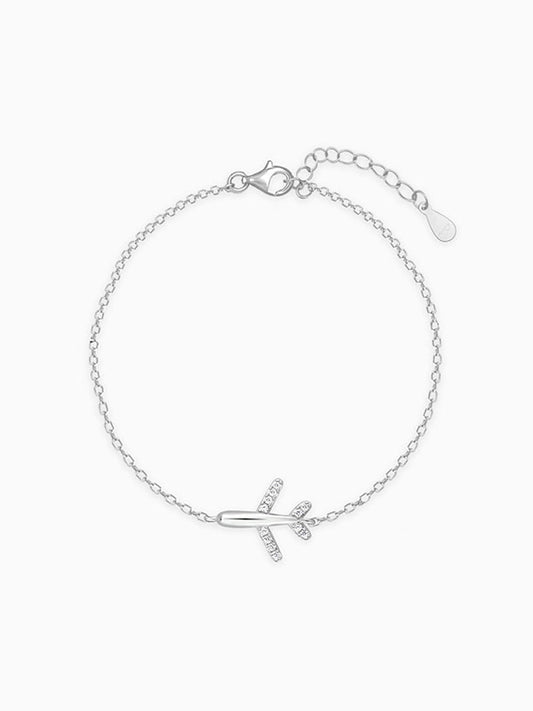 Silver Aeroplane Kids Bracelet (0-18 months)