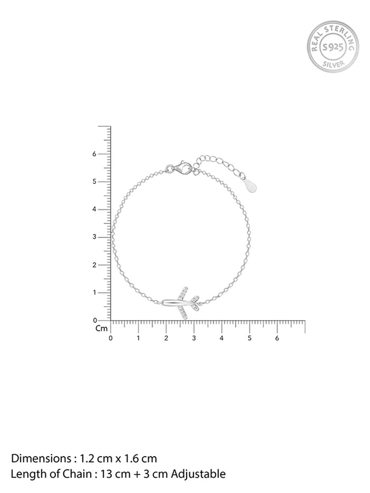 Silver Aeroplane Kids Bracelet (0-18 months)