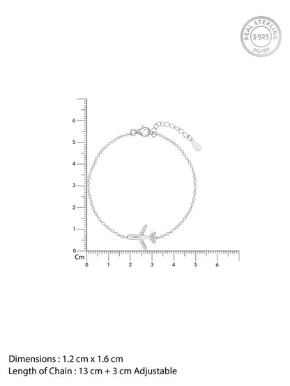 Silver Aeroplane Kids Bracelet (0-18 months)