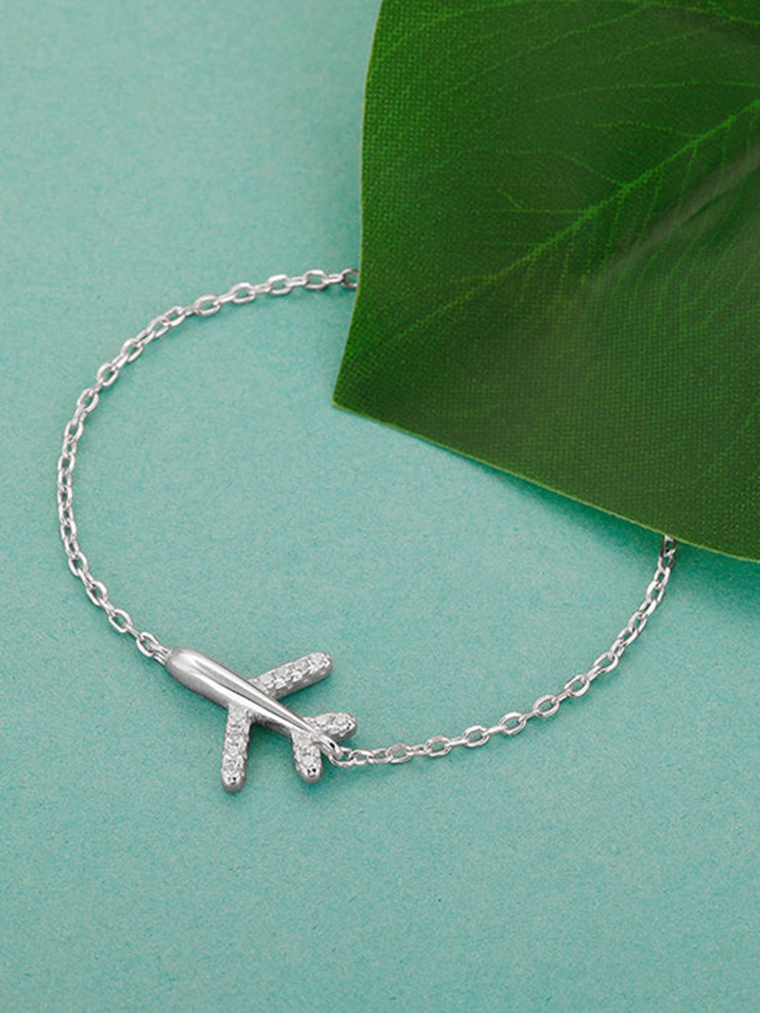 Silver Aeroplane Kids Bracelet (0-18 months)