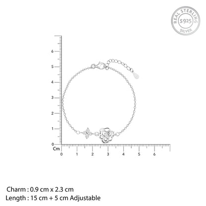 Silver Enchanted Flower Bracelet