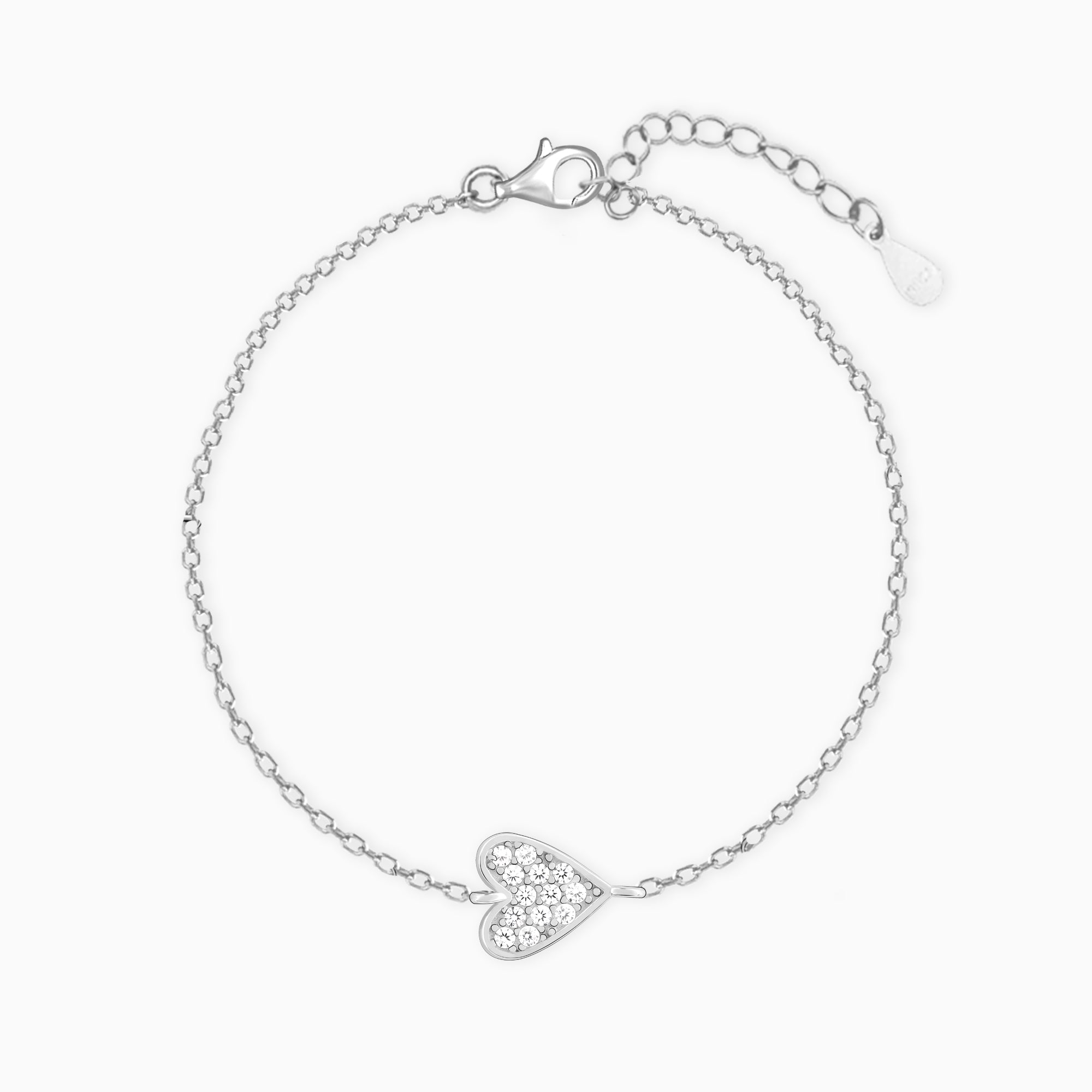 Silver Heart of Zircons Bracelet - Image 1