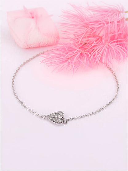 Silver Heart of Zircons Bracelet