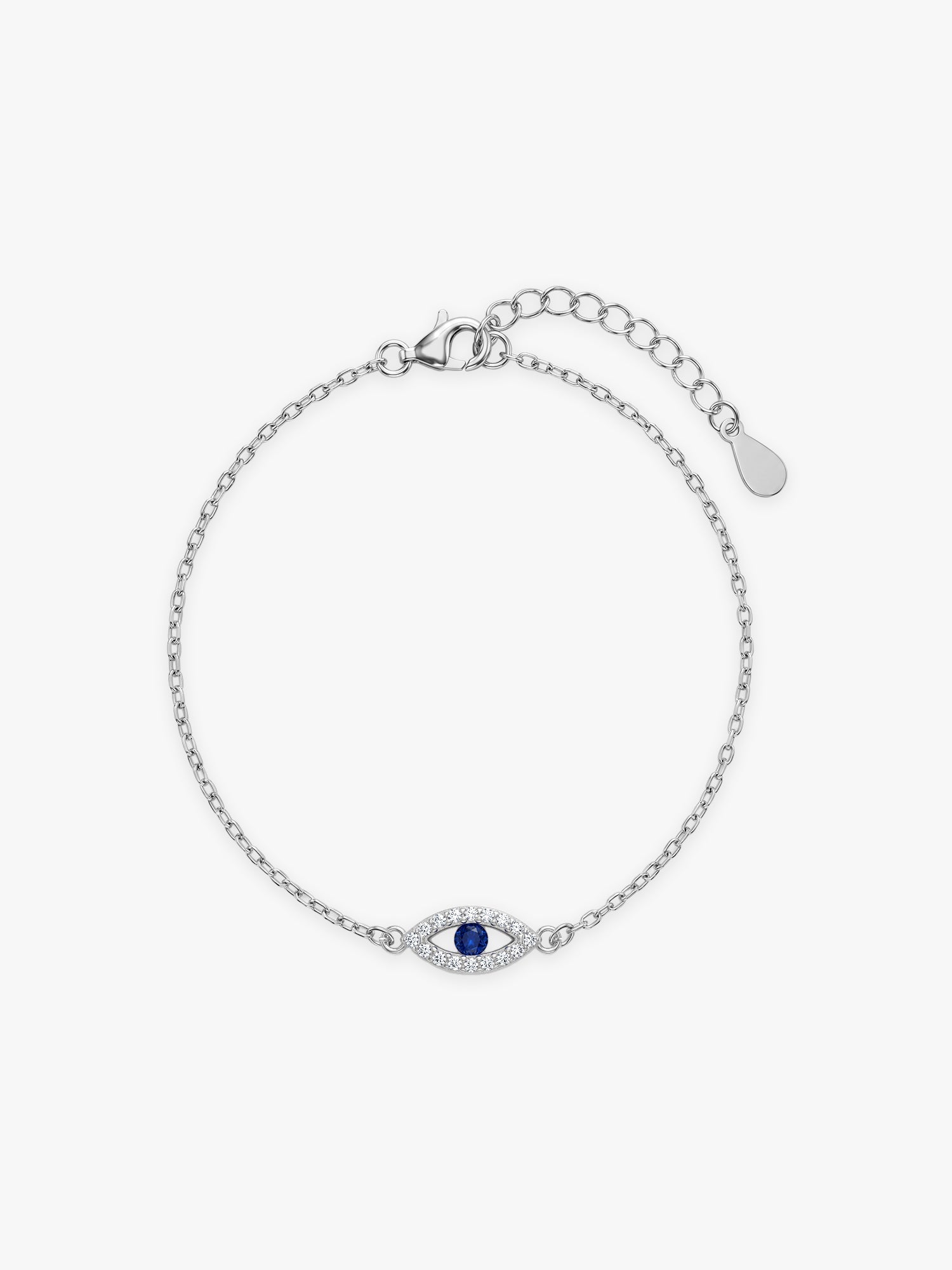 Silver Evil Eye Blue Bracelet