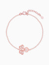 Rose Gold Zircon-Studded Butterfly Pendant With Link Chain