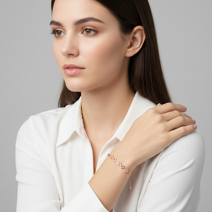 Rose Gold Interlocked Bracelet
