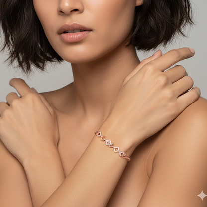 Rose Gold Interlocked Bracelet