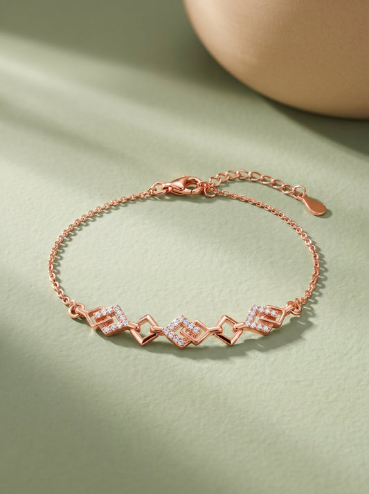 Rose Gold Interlocked Bracelet
