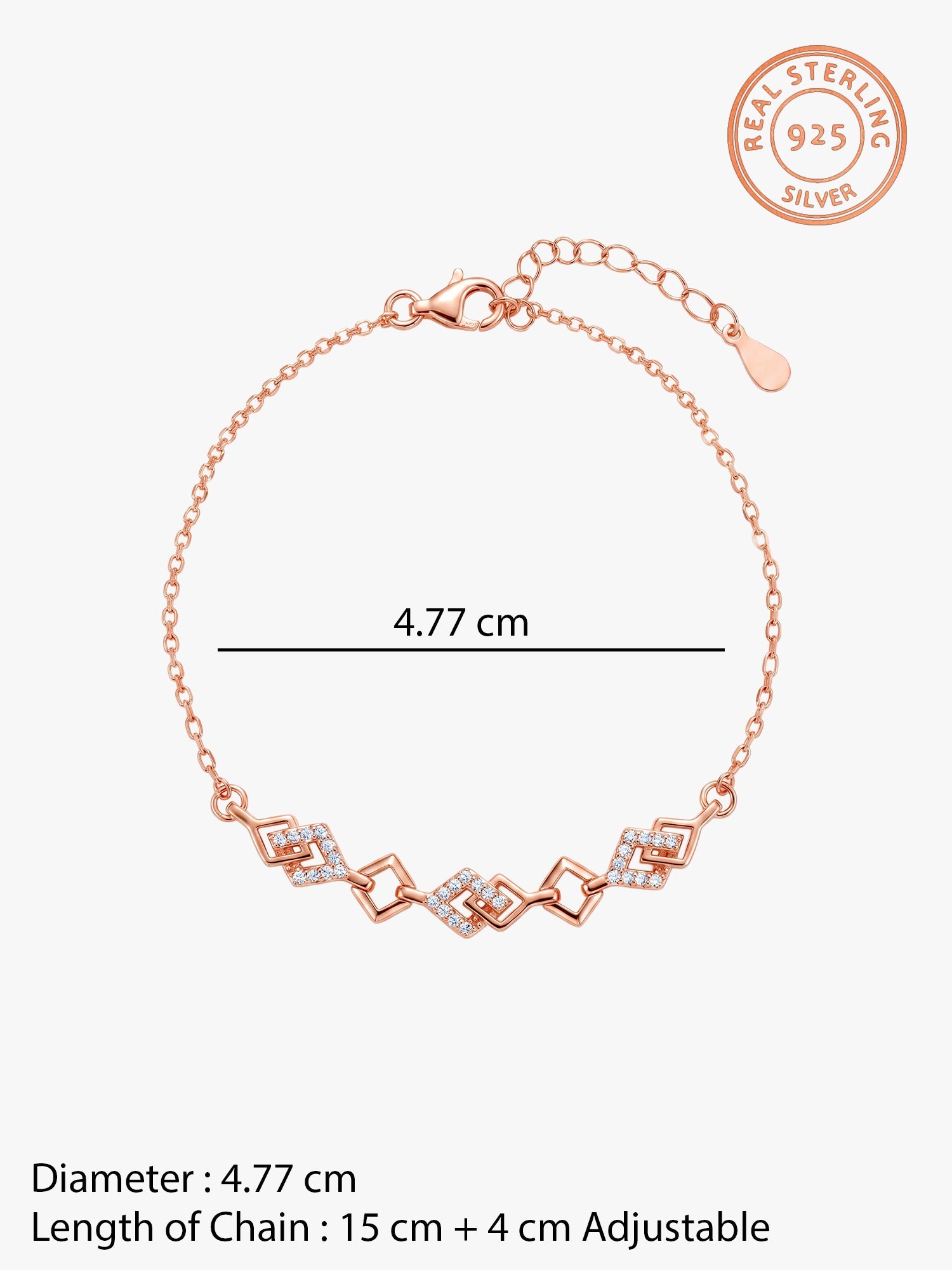 Rose Gold Interlocked Bracelet