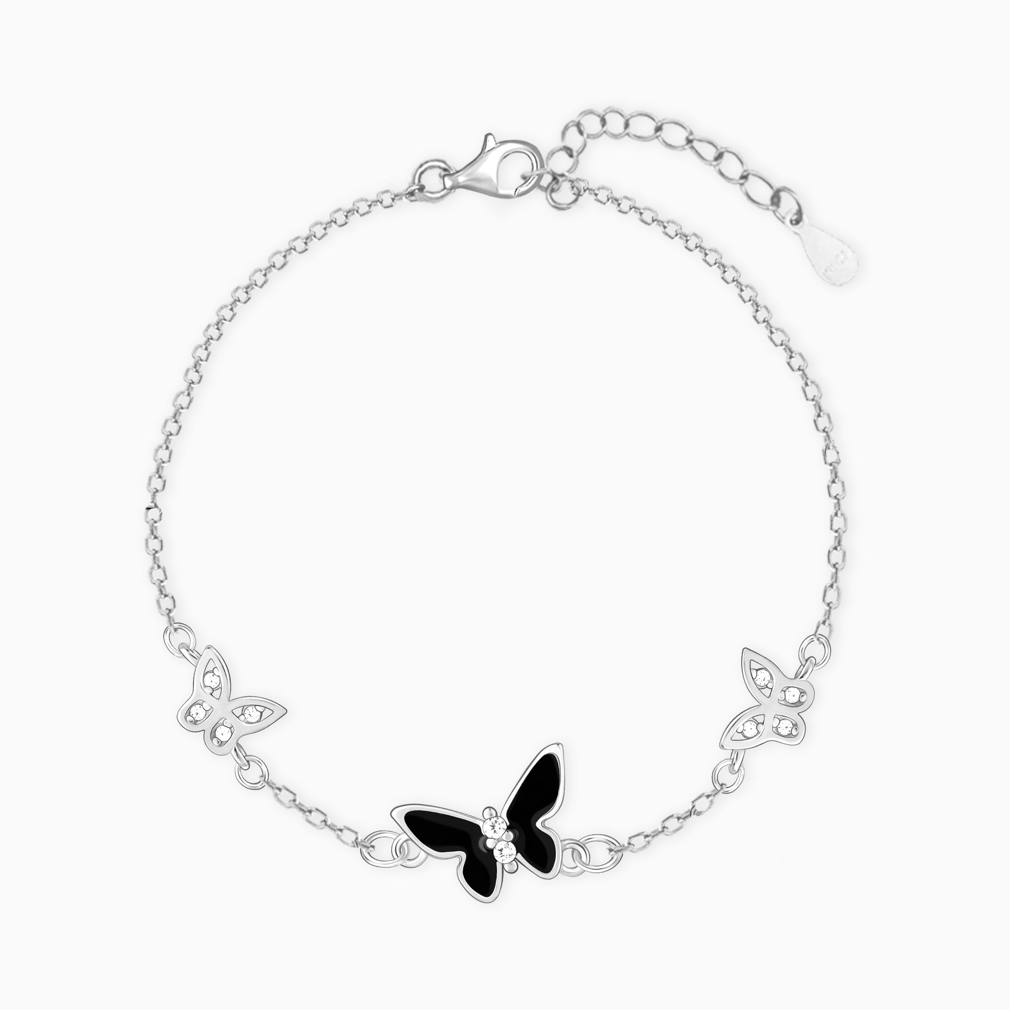 Buy Black Butterfly Charms Rose Gold Thick Chain Bracelet Online – The  Jewelbox
