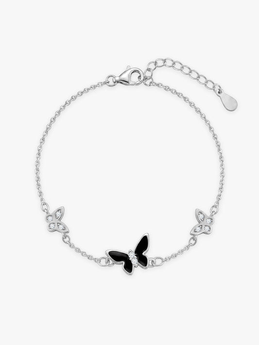 Silver Elegant Butterflies Bracelet