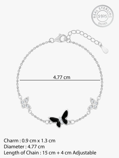 Silver Elegant Butterflies Bracelet