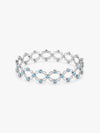 Silver Supple Bracelet with Aqua Blue Stones