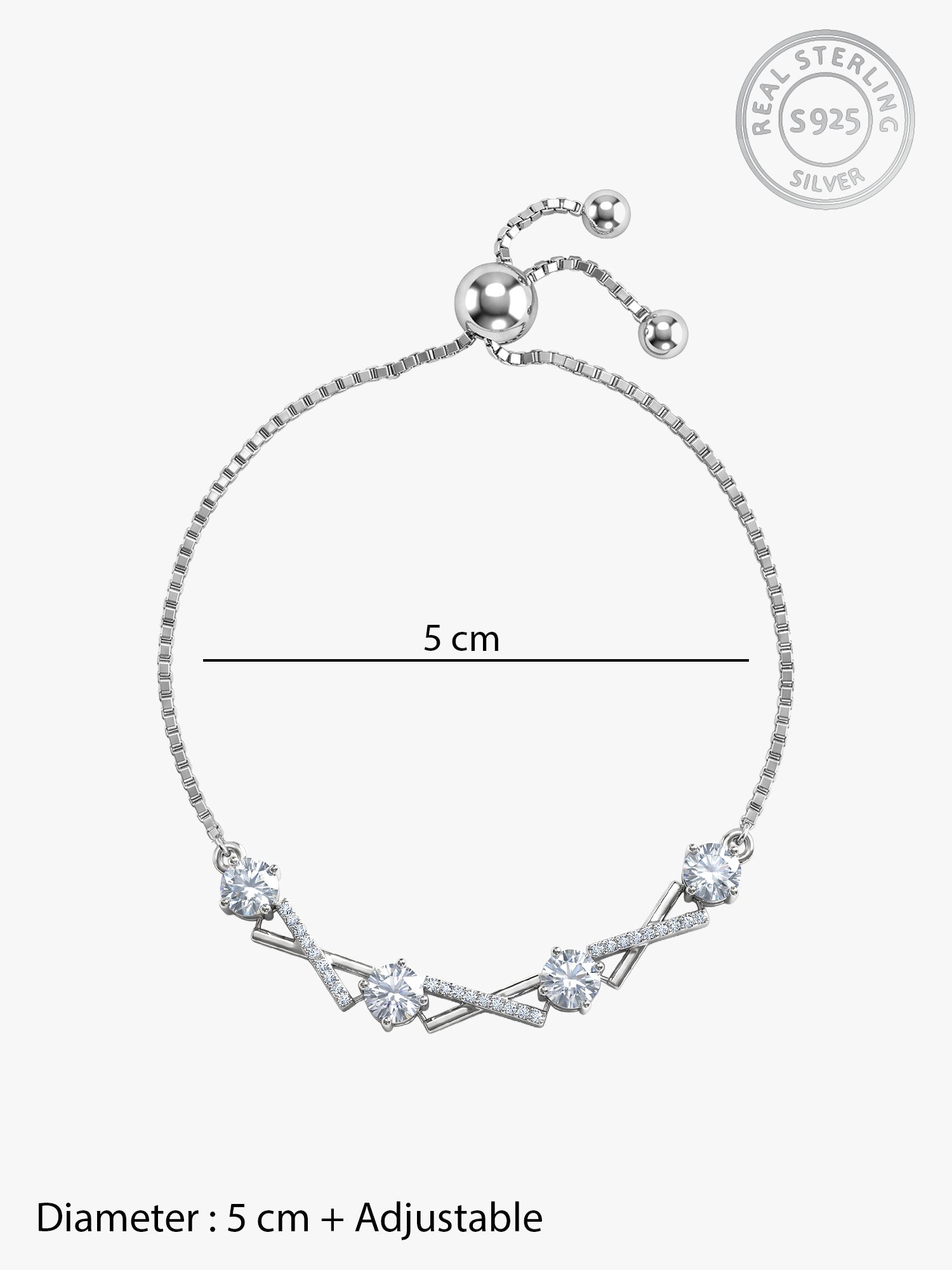 Kriti Sanon Silver Zircon Excess Bracelet