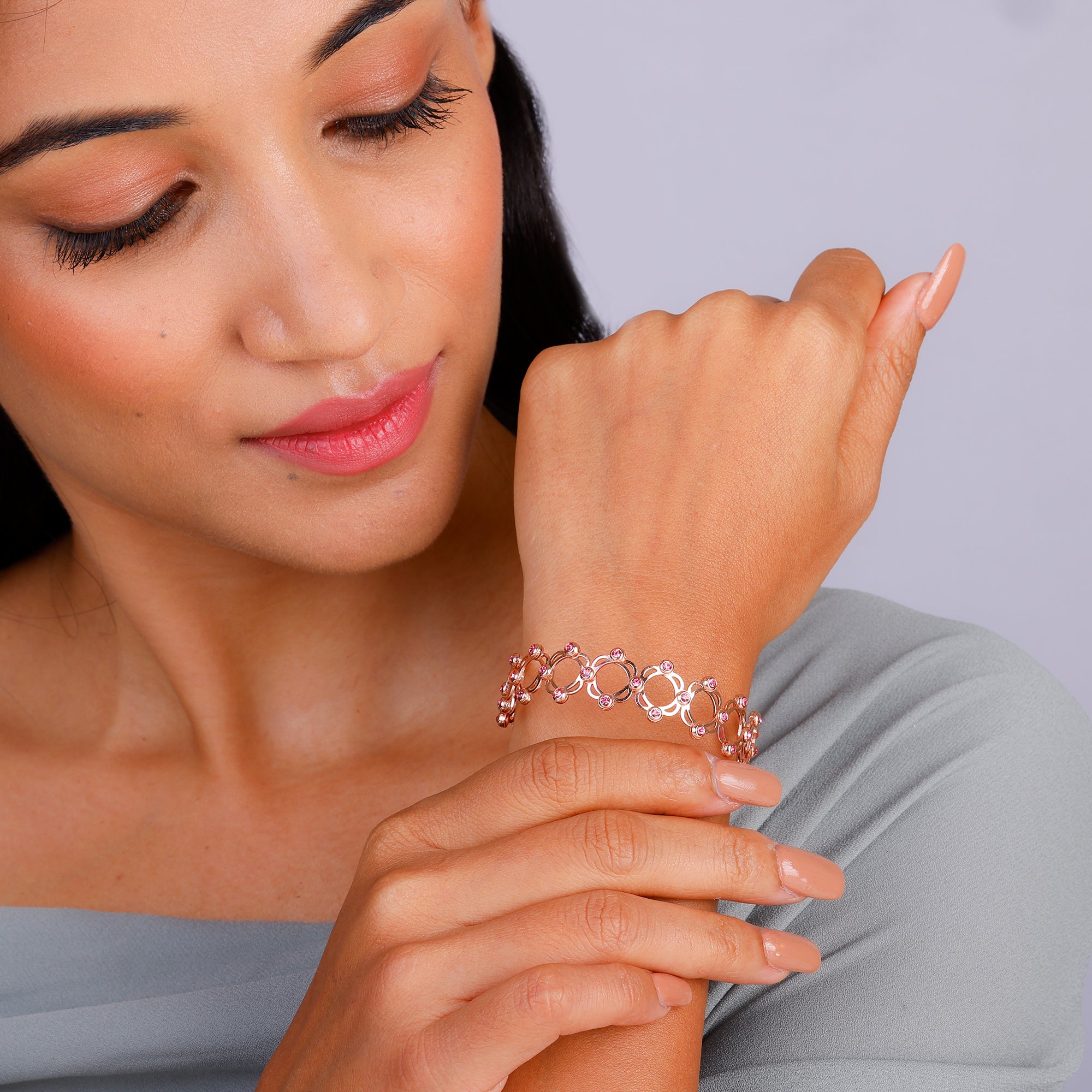 Delicate Diamond Inspired Rose Gold Tennis Bracelet | Alexandra Marks  Jewelry